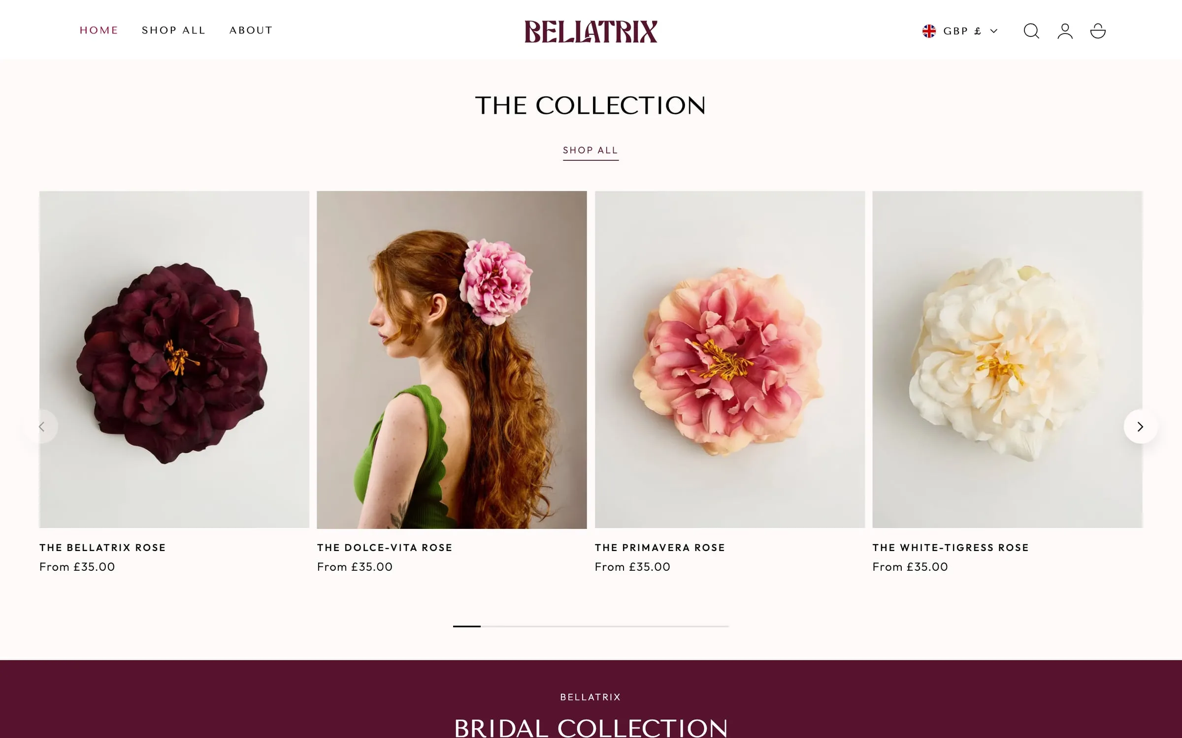 Bellatrix — the collection carousel