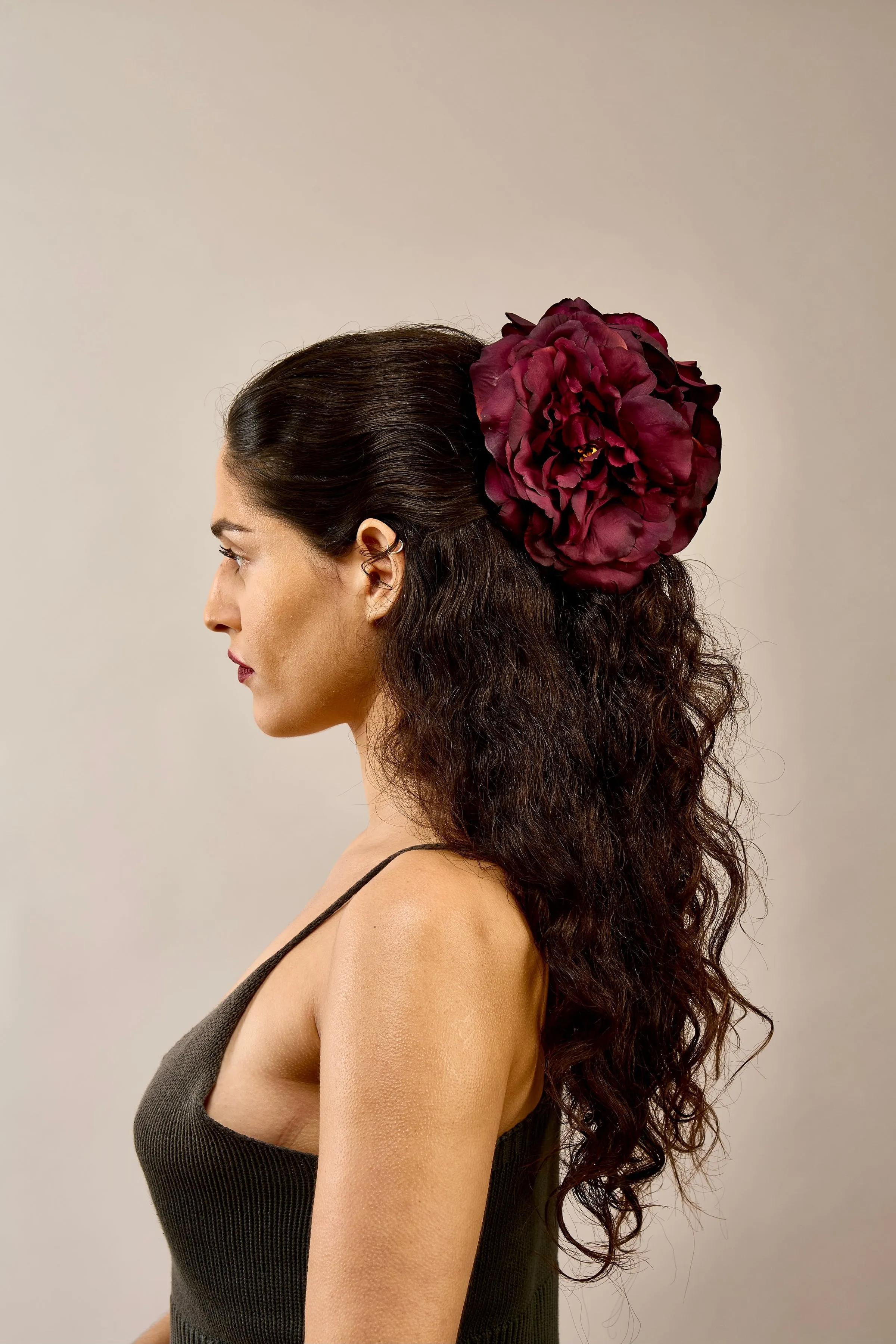Bellatrix — The Bellatrix Rose worn in a half-up style