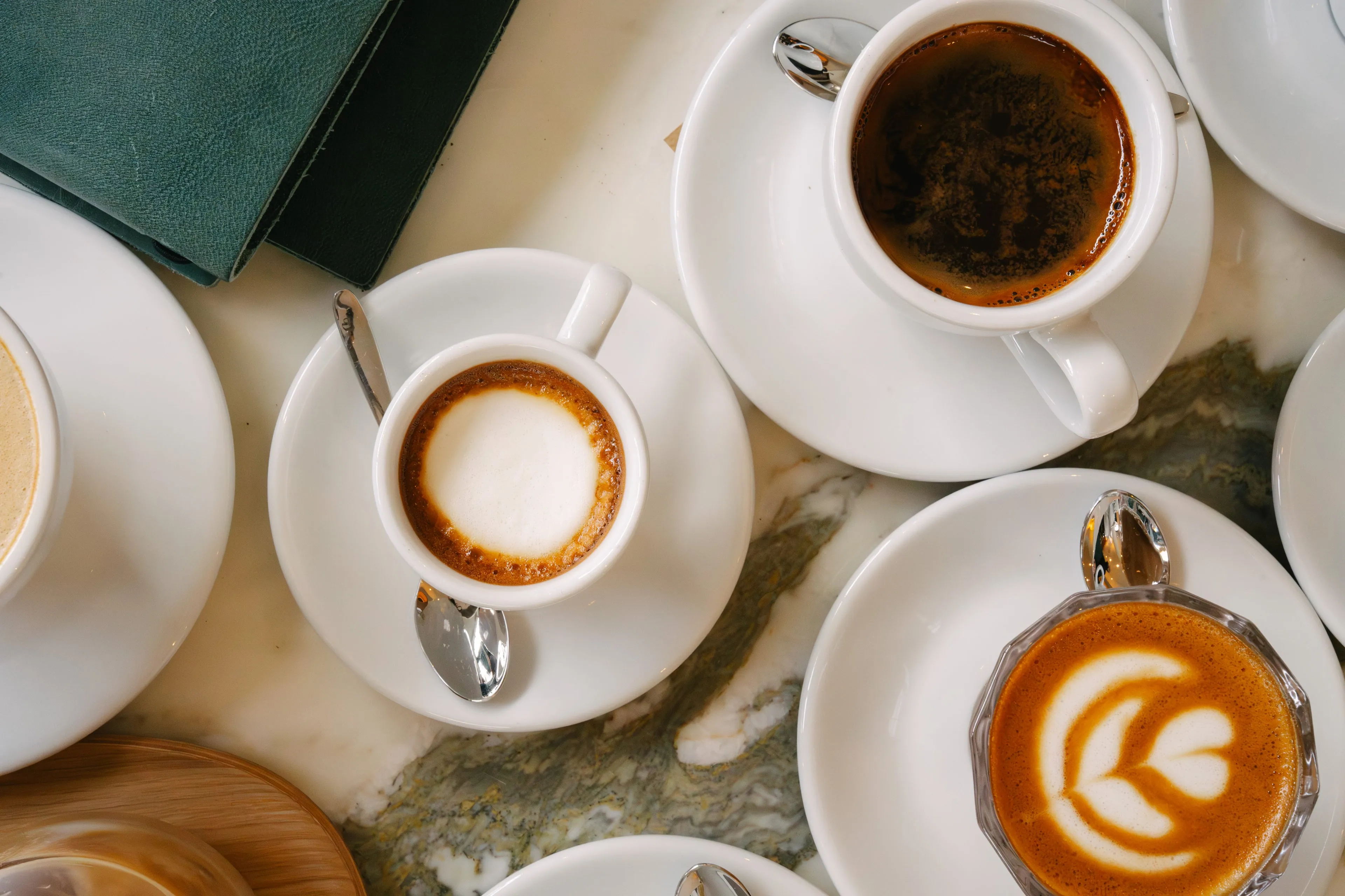 Workshop Coffee — coffees on the marble bar